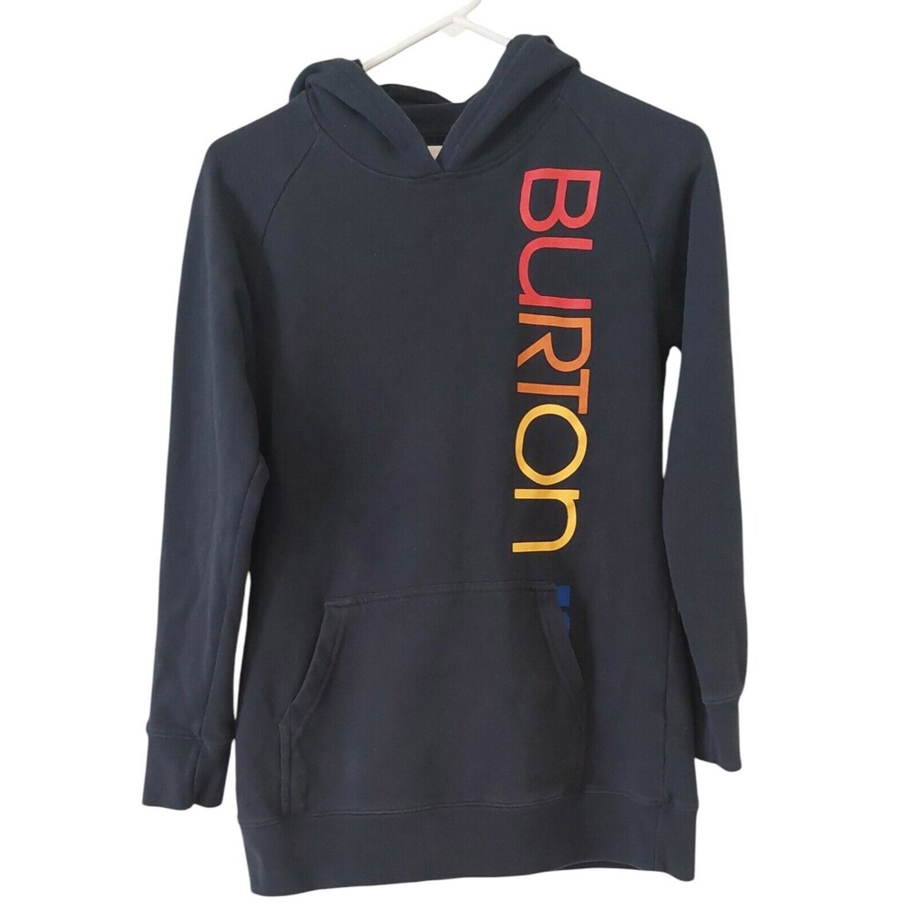 Burton Snowboarding Hoodie Men's Size Small Navy Blue Secret Logo Spellout